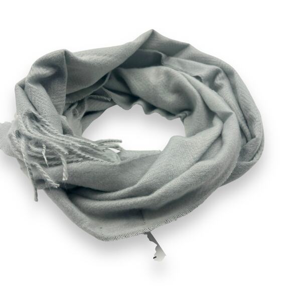 Style & Co Macy Solid Fringe-Trim Scarf Light Gray Plush Soft Rectanlge Grey - Picture 14 of 16